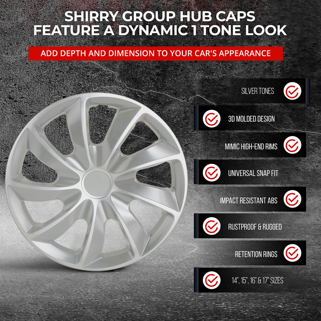 Wheel Cover Kit, Hubcaps Set of 4 Automotive Hub Caps with Universal S ...